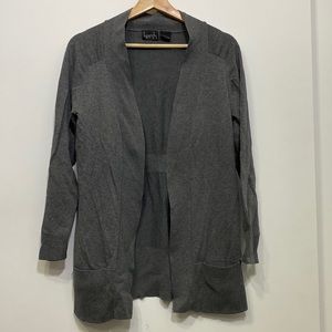 Kersh Dark Gray Long-Sleeve Open Cardigan